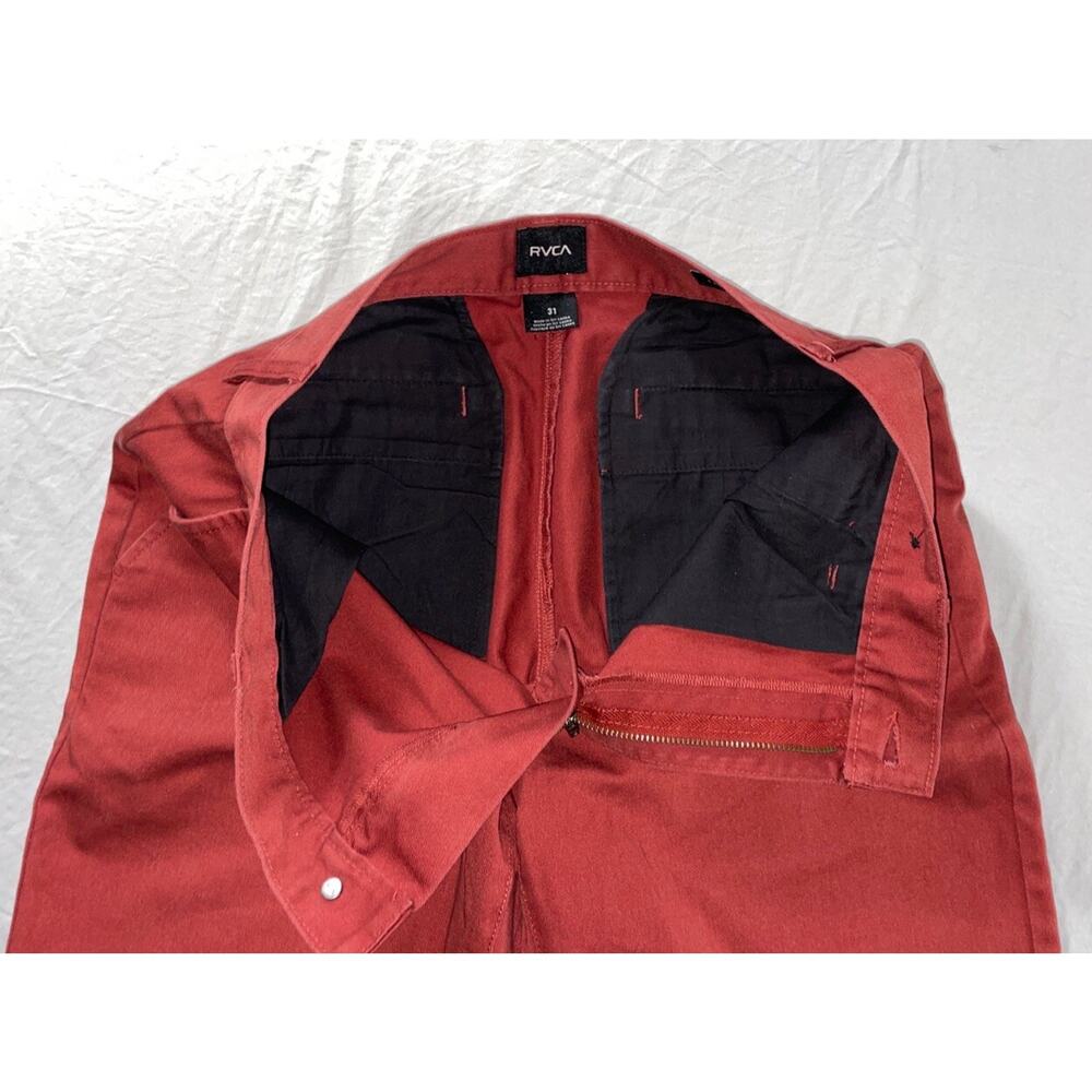 RVCA Flat Front 'The Week-End Chino' Shorts. Red, Men's Size 31. EUC!! - Picture 3 of 5